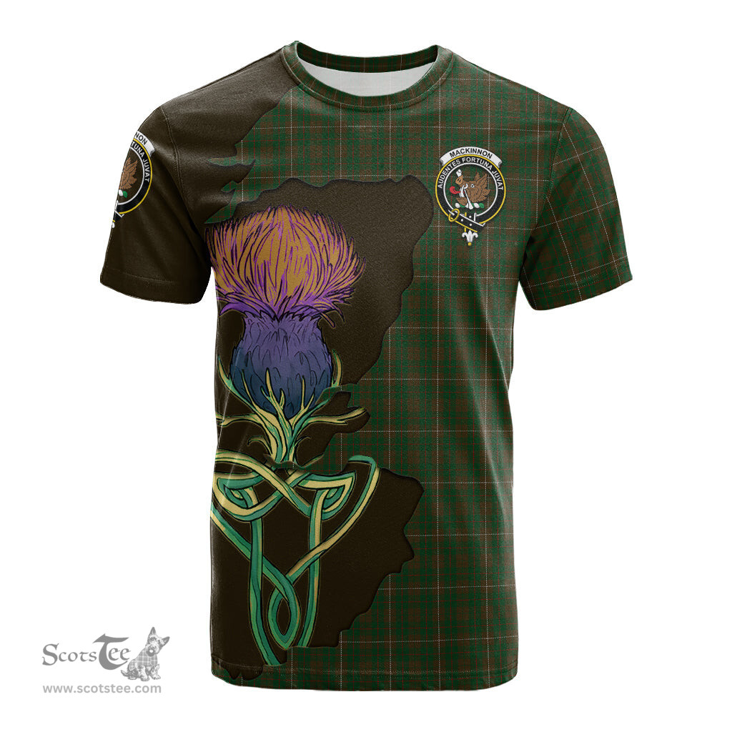 Scottish MacKinnon Hunting Clan Tartan with Thistle and Scotland Map Tartan Plaid T Shirt Scottish Plaid Tartan Plaid - ScotsTee - scotstee.com