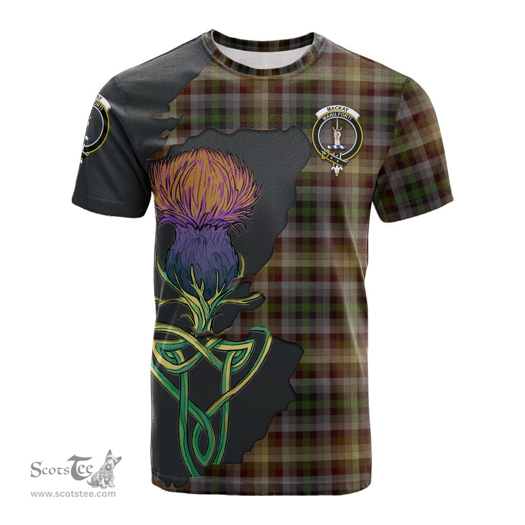 Scottish MacKay of Strathnaver Clan Tartan with Thistle and Scotland Map Tartan Plaid T Shirt Scottish Plaid Tartan Plaid - ScotsTee - scotstee.com