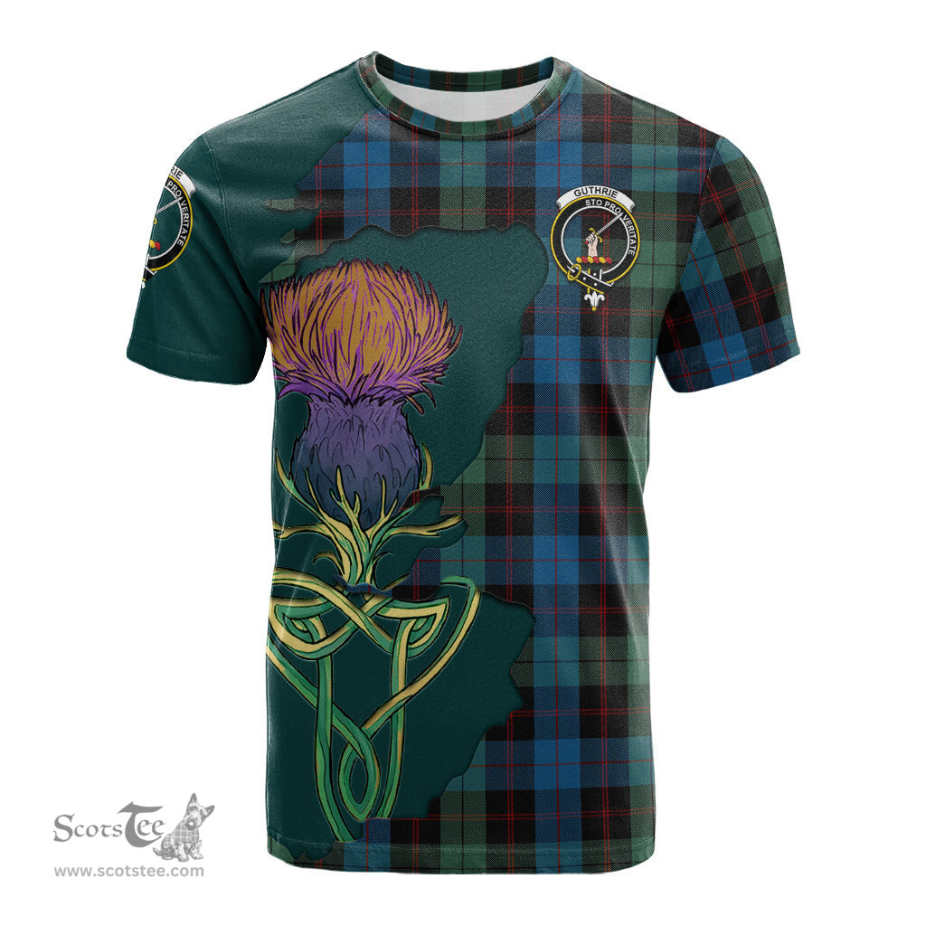 Scottish Guthrie Clan Tartan with Thistle and Scotland Map Tartan Plaid T Shirt Scottish Plaid Tartan Plaid - ScotsTee - scotstee.com