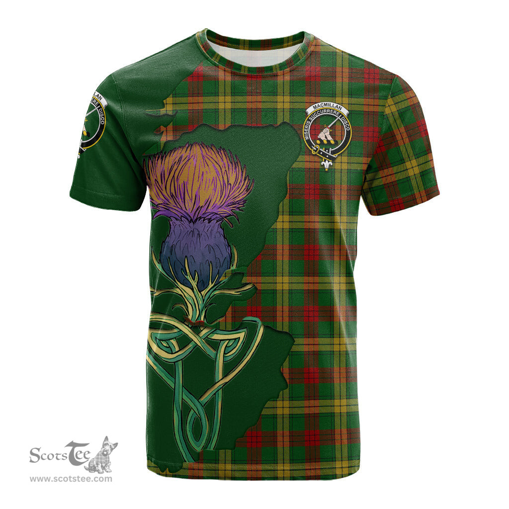 Scottish MacMillan Society of Glasgow Clan Tartan with Thistle and Scotland Map Tartan Plaid T Shirt Scottish Plaid Tartan Plaid - ScotsTee - scotstee.com