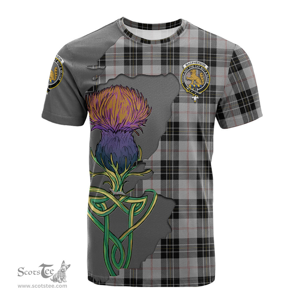 Scottish MacPherson Dress Clan Tartan with Thistle and Scotland Map Tartan Plaid T Shirt Scottish Plaid Tartan Plaid - ScotsTee - scotstee.com
