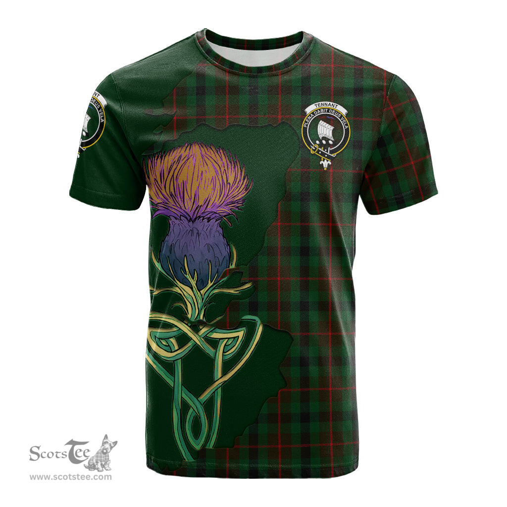 Scottish Tennant Clan Tartan with Thistle and Scotland Map Tartan Plaid T Shirt Scottish Plaid Tartan Plaid - ScotsTee - scotstee.com