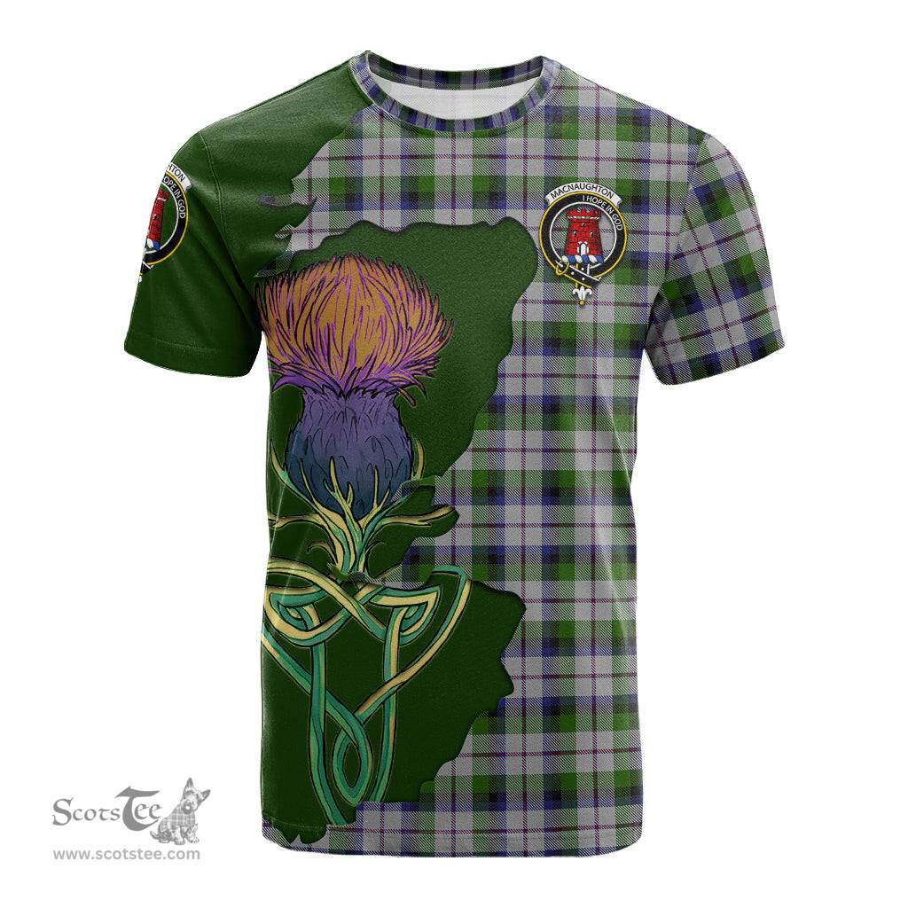 Scottish MacNaughton Dress Clan Tartan with Thistle and Scotland Map Tartan Plaid T Shirt Scottish Plaid Tartan Plaid - ScotsTee - scotstee.com