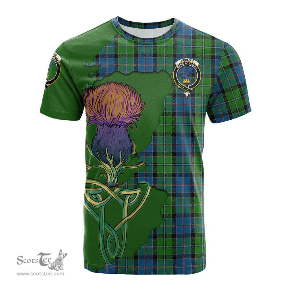 Scottish Stirling Clan Tartan with Thistle and Scotland Map Tartan Plaid T Shirt Scottish Plaid Tartan Plaid - ScotsTee - scotstee.com