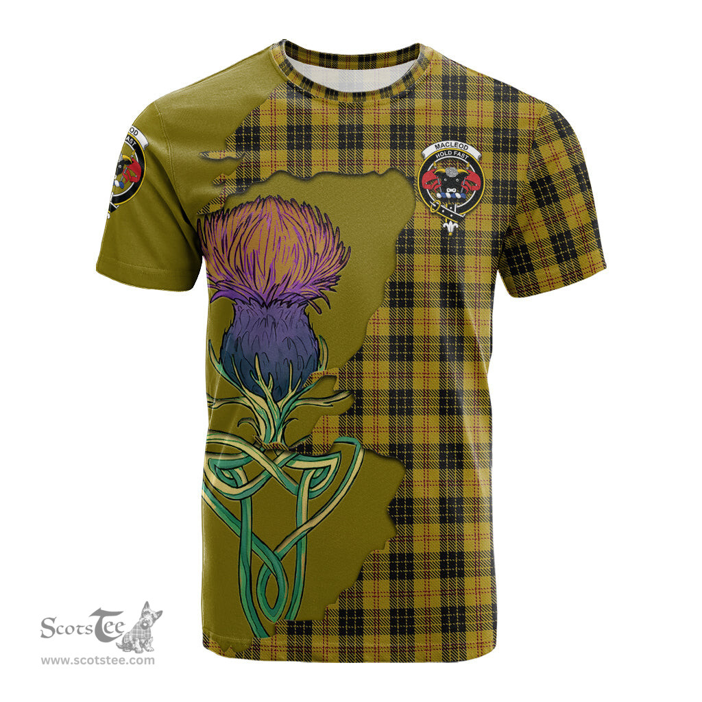 Scottish MacLeod Clan Tartan with Thistle and Scotland Map Tartan Plaid T Shirt Scottish Plaid Tartan Plaid - ScotsTee - scotstee.com
