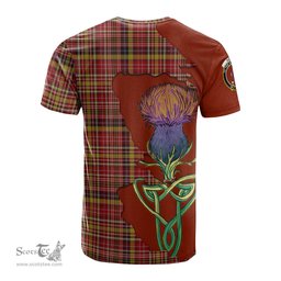 Scottish Ogilvie (Ogilvy) of Strathallan Clan Tartan with Thistle and Scotland Map Tartan Plaid T Shirt Scottish Plaid Tartan Plaid - ScotsTee - scotstee.com