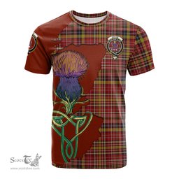 Scottish Ogilvie (Ogilvy) of Strathallan Clan Tartan with Thistle and Scotland Map Tartan Plaid T Shirt Scottish Plaid Tartan Plaid - ScotsTee - scotstee.com