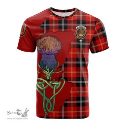 Scottish Majoribanks Clan Tartan with Thistle and Scotland Map Tartan Plaid T Shirt Scottish Plaid Tartan Plaid - ScotsTee - scotstee.com