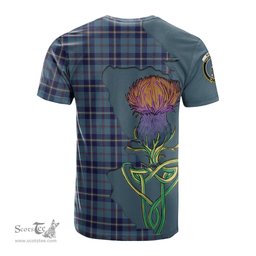 Scottish MacRaes of America Clan Tartan with Thistle and Scotland Map Tartan Plaid T Shirt Scottish Plaid Tartan Plaid - ScotsTee - scotstee.com