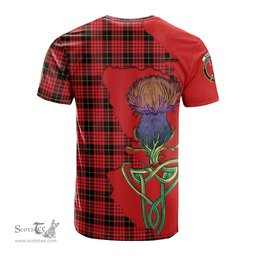 Scottish MacQueen Modern Clan Tartan with Thistle and Scotland Map Tartan Plaid T Shirt Scottish Plaid Tartan Plaid - ScotsTee - scotstee.com