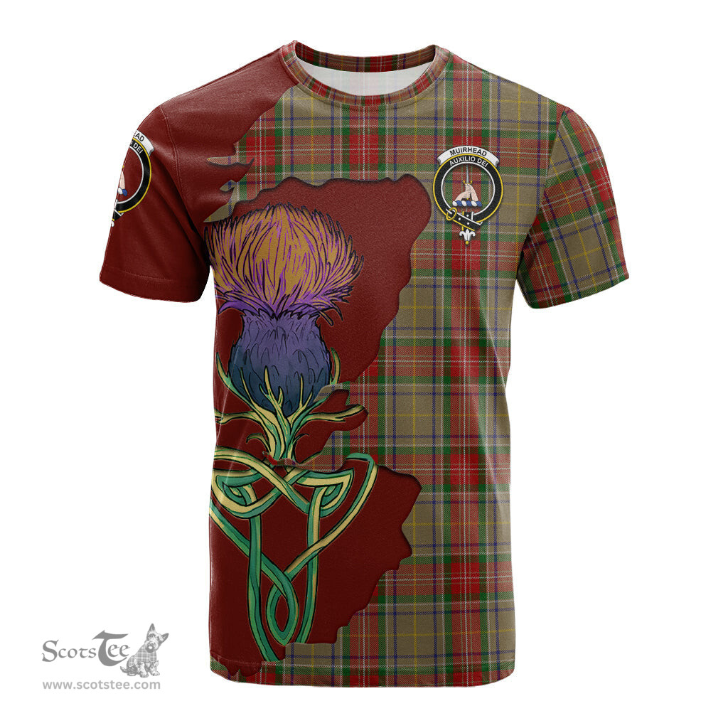 Scottish Muirhead Old Clan Tartan with Thistle and Scotland Map Tartan Plaid T Shirt Scottish Plaid Tartan Plaid - ScotsTee - scotstee.com