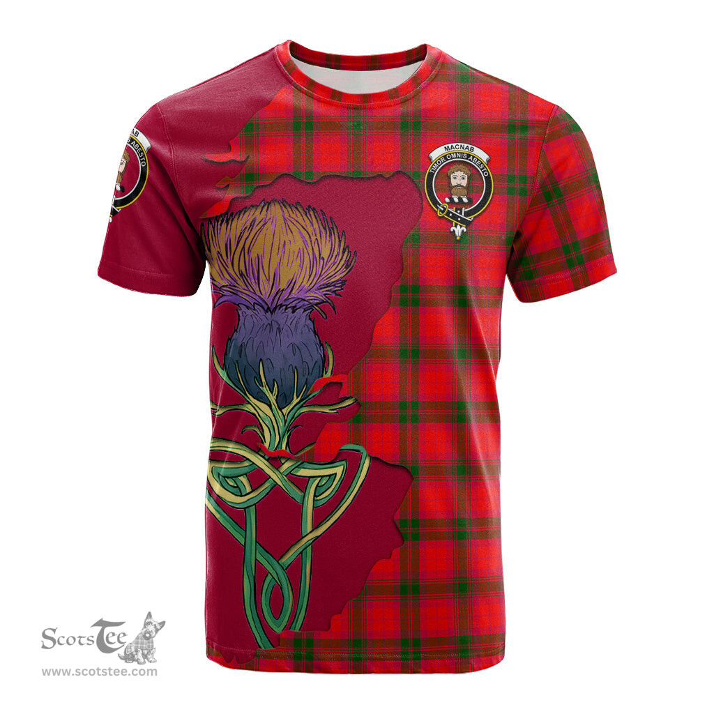 Scottish MacNab Modern Clan Tartan with Thistle and Scotland Map Tartan Plaid T Shirt Scottish Plaid Tartan Plaid - ScotsTee - scotstee.com