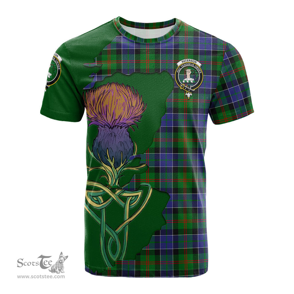 Scottish Paterson Clan Tartan with Thistle and Scotland Map Tartan Plaid T Shirt Scottish Plaid Tartan Plaid - ScotsTee - scotstee.com