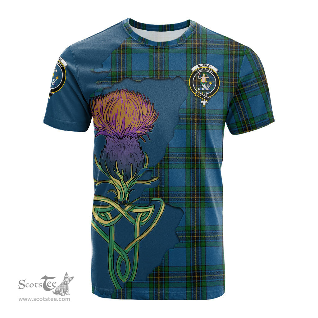 Scottish Murray of Elibank Clan Tartan with Thistle and Scotland Map Tartan Plaid T Shirt Scottish Plaid Tartan Plaid - ScotsTee - scotstee.com