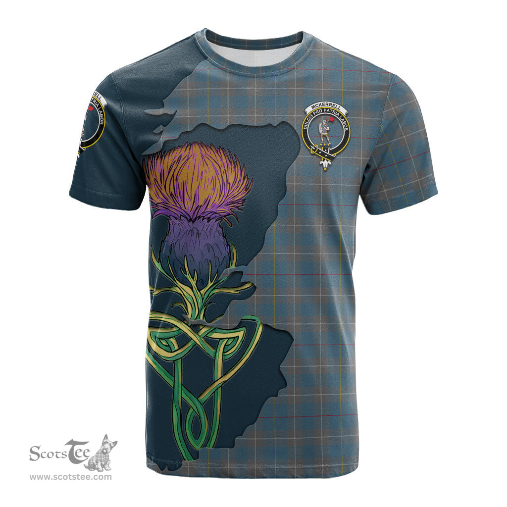 Scottish McKerrell of Hillhouse Dress Clan Tartan with Thistle and Scotland Map Tartan Plaid T Shirt Scottish Plaid Tartan Plaid - ScotsTee - scotstee.com