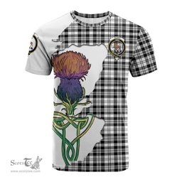 Scottish Scott Black White Clan Tartan with Thistle and Scotland Map Tartan Plaid T Shirt Scottish Plaid Tartan Plaid - ScotsTee - scotstee.com