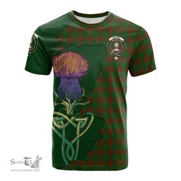 Scottish Menzies Clan Tartan with Thistle and Scotland Map Tartan Plaid T Shirt Scottish Plaid Tartan Plaid - ScotsTee - scotstee.com
