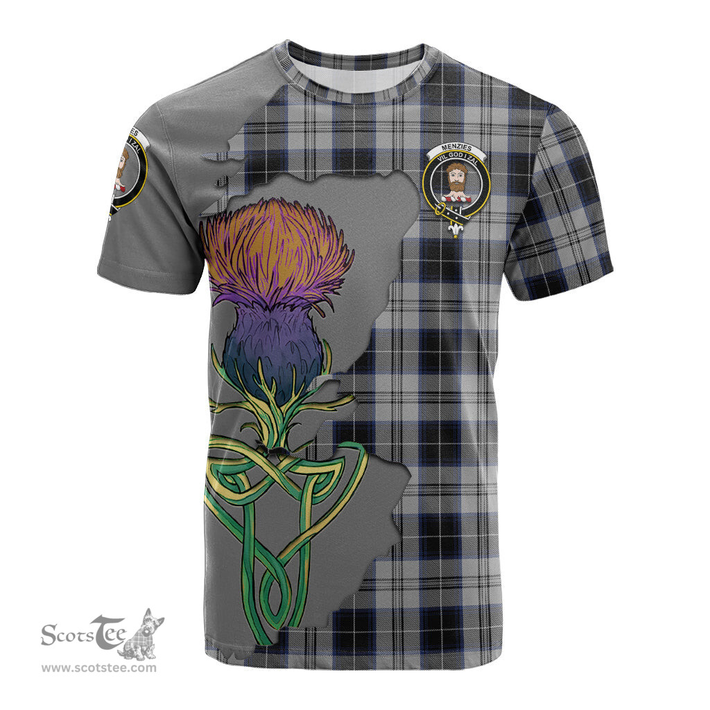 Scottish Menzies Black Dress Clan Tartan with Thistle and Scotland Map Tartan Plaid T Shirt Scottish Plaid Tartan Plaid - ScotsTee - scotstee.com
