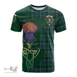 Scottish Stewart Hunting Modern Clan Tartan with Thistle and Scotland Map Tartan Plaid T Shirt Scottish Plaid Tartan Plaid - ScotsTee - scotstee.com