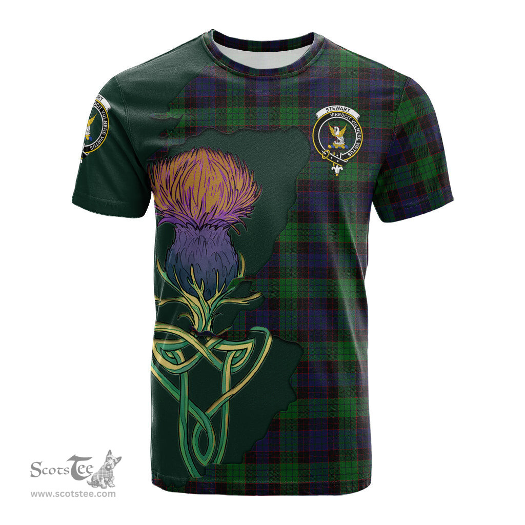 Scottish Stewart Old Clan Tartan with Thistle and Scotland Map Tartan Plaid T Shirt Scottish Plaid Tartan Plaid - ScotsTee - scotstee.com