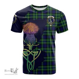 Scottish MacNeil of Colonsay Modern Clan Tartan with Thistle and Scotland Map Tartan Plaid T Shirt Scottish Plaid Tartan Plaid - ScotsTee - scotstee.com