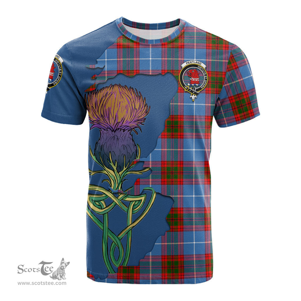Scottish Pentland Clan Tartan with Thistle and Scotland Map Tartan Plaid T Shirt Scottish Plaid Tartan Plaid - ScotsTee - scotstee.com