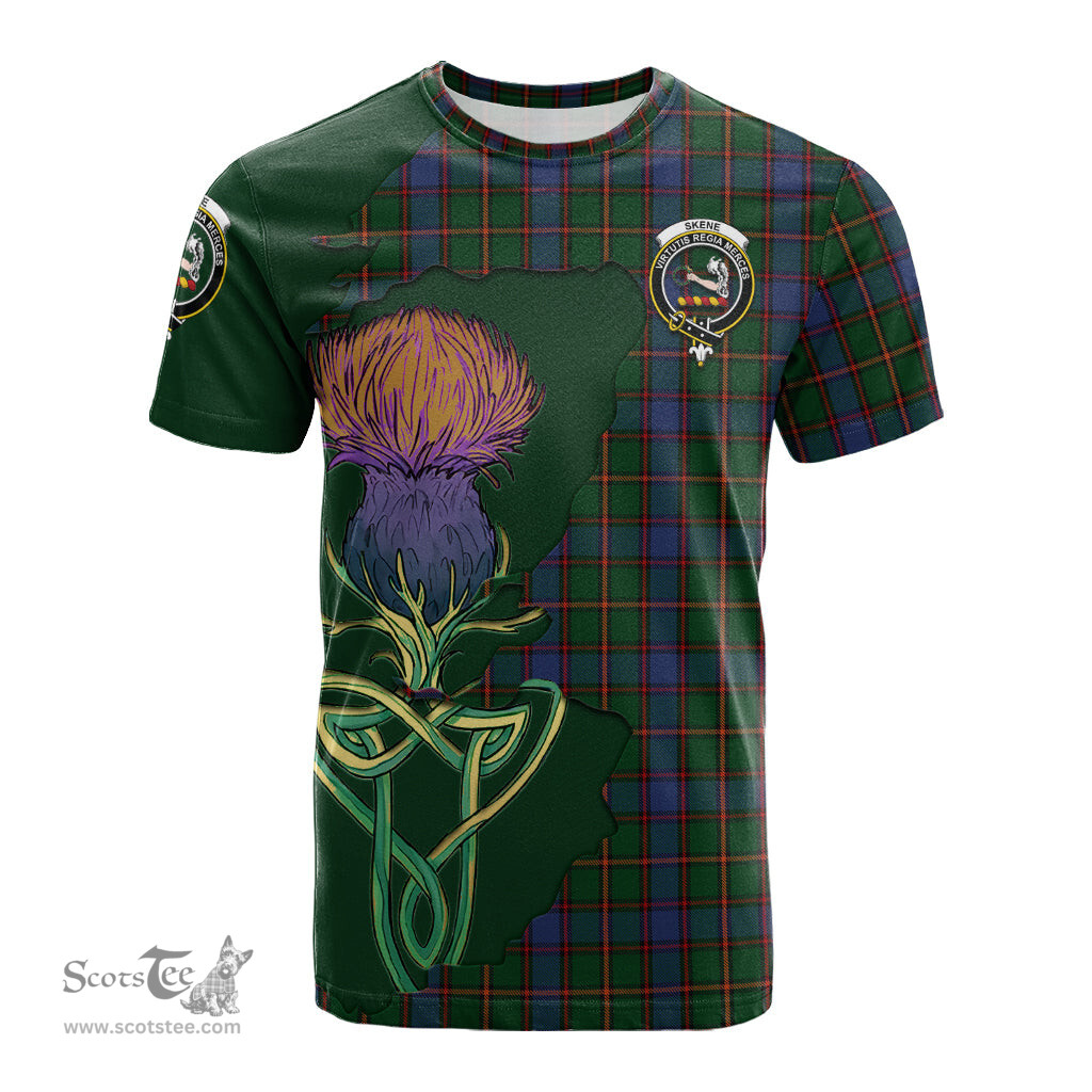 Scottish Skene Clan Tartan with Thistle and Scotland Map Tartan Plaid T Shirt Scottish Plaid Tartan Plaid - ScotsTee - scotstee.com