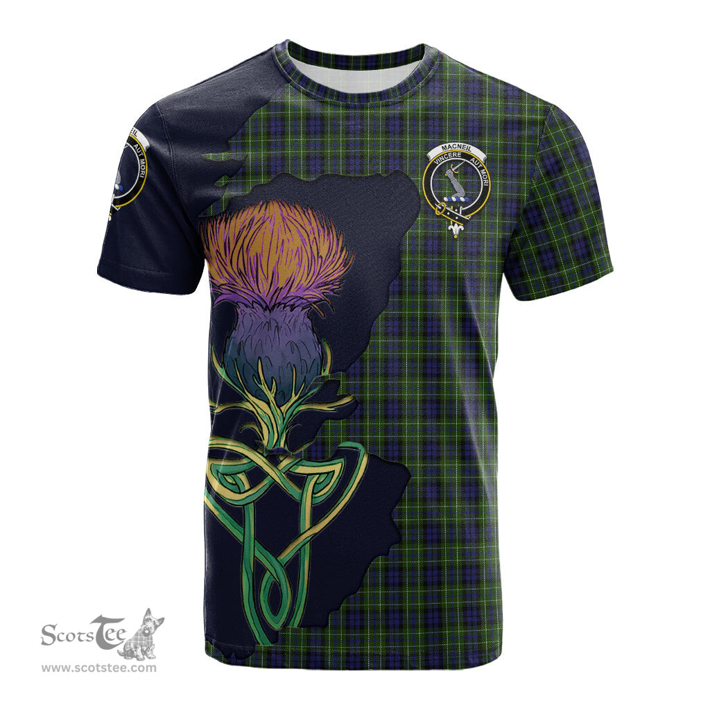 Scottish MacNeil of Colonsay Clan Tartan with Thistle and Scotland Map Tartan Plaid T Shirt Scottish Plaid Tartan Plaid - ScotsTee - scotstee.com