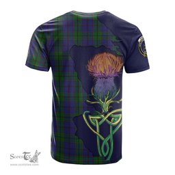 Scottish Strachan Clan Tartan with Thistle and Scotland Map Tartan Plaid T Shirt Scottish Plaid Tartan Plaid - ScotsTee - scotstee.com
