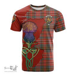Scottish MacPherson Weathered Clan Tartan with Thistle and Scotland Map Tartan Plaid T Shirt Scottish Plaid Tartan Plaid - ScotsTee - scotstee.com