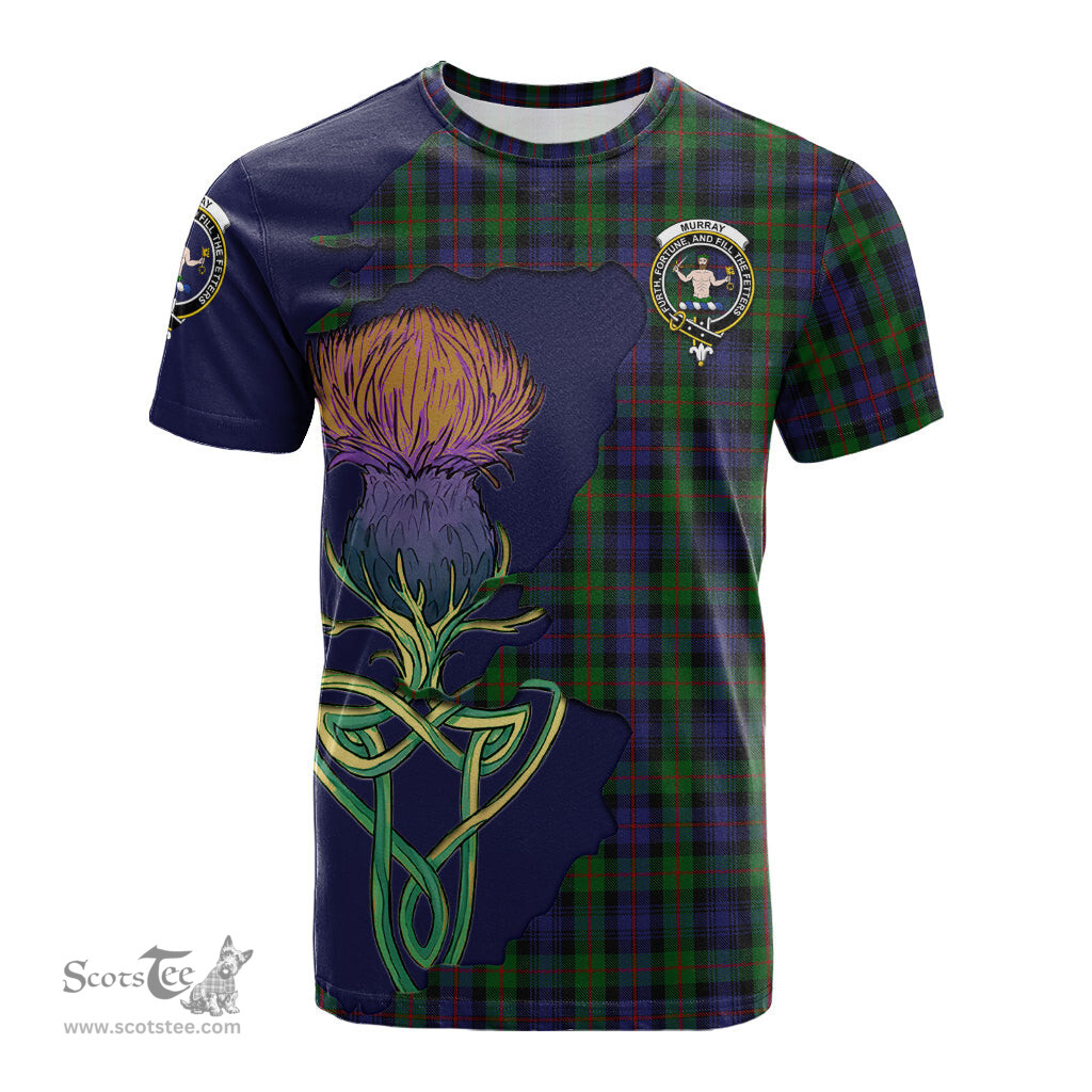 Scottish Murray of Atholl Clan Tartan with Thistle and Scotland Map Tartan Plaid T Shirt Scottish Plaid Tartan Plaid - ScotsTee - scotstee.com