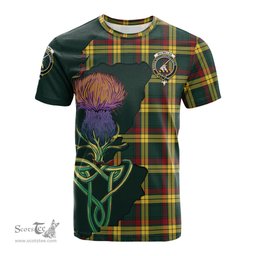 Scottish MacMillan Old Modern Clan Tartan with Thistle and Scotland Map Tartan Plaid T Shirt Scottish Plaid Tartan Plaid - ScotsTee - scotstee.com