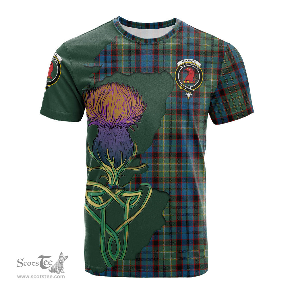 Scottish MacNicol Hunting Clan Tartan with Thistle and Scotland Map Tartan Plaid T Shirt Scottish Plaid Tartan Plaid - ScotsTee - scotstee.com