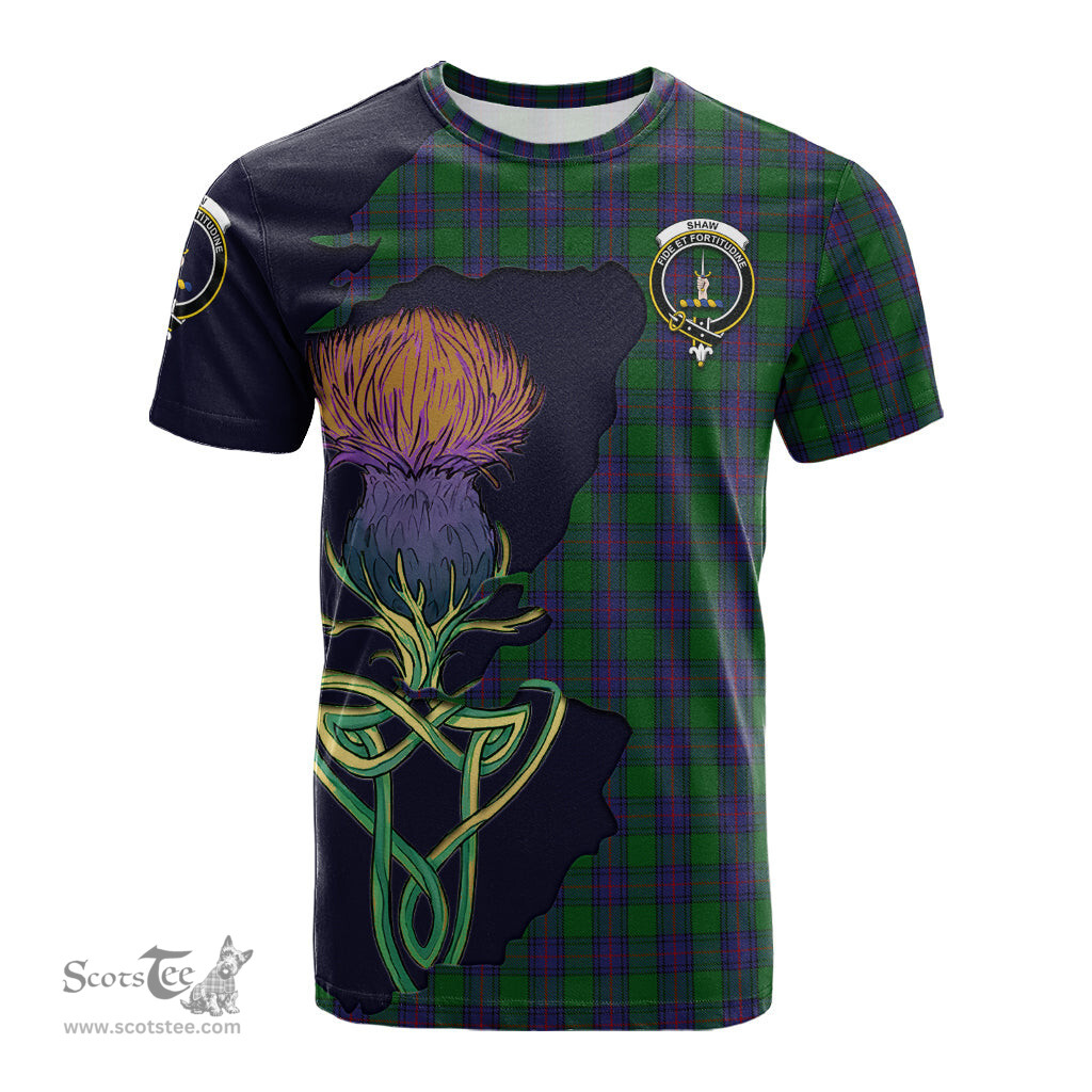 Scottish Shaw Clan Tartan with Thistle and Scotland Map Tartan Plaid T Shirt Scottish Plaid Tartan Plaid - ScotsTee - scotstee.com