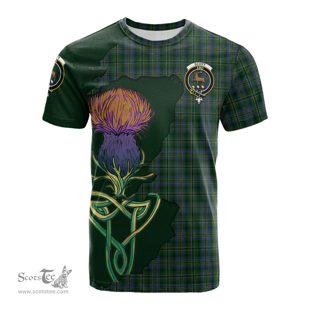 Scottish Scott Hunting Clan Tartan with Thistle and Scotland Map Tartan Plaid T Shirt Scottish Plaid Tartan Plaid - ScotsTee - scotstee.com