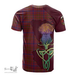 Scottish MacLeod Red Clan Tartan with Thistle and Scotland Map Tartan Plaid T Shirt Scottish Plaid Tartan Plaid - ScotsTee - scotstee.com