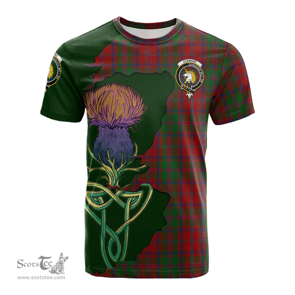 Scottish Stewart of Appin Clan Tartan with Thistle and Scotland Map Tartan Plaid T Shirt Scottish Plaid Tartan Plaid - ScotsTee - scotstee.com