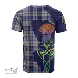Scottish MacPherson Dress Blue Clan Tartan with Thistle and Scotland Map Tartan Plaid T Shirt Scottish Plaid Tartan Plaid - ScotsTee - scotstee.com