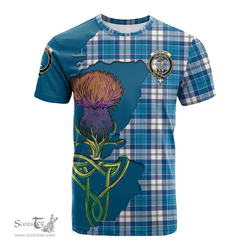 Scottish Roberton Clan Tartan with Thistle and Scotland Map Tartan Plaid T Shirt Scottish Plaid Tartan Plaid - ScotsTee - scotstee.com