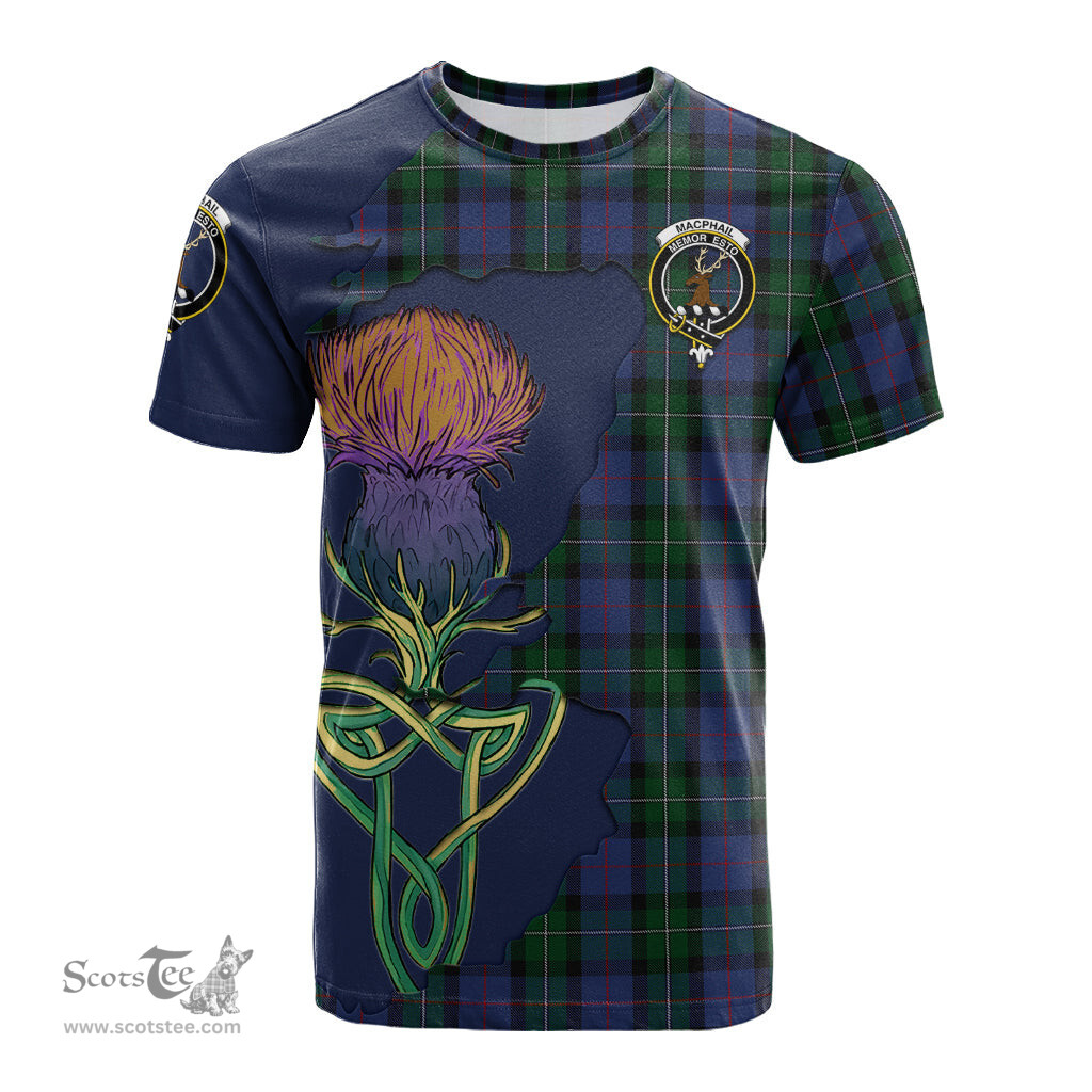 Scottish MacPhail Hunting Clan Tartan with Thistle and Scotland Map Tartan Plaid T Shirt Scottish Plaid Tartan Plaid - ScotsTee - scotstee.com