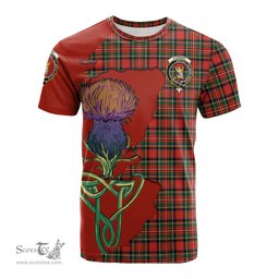 Scottish Stewart Royal Modern Clan Tartan with Thistle and Scotland Map Tartan Plaid T Shirt Scottish Plaid Tartan Plaid - ScotsTee - scotstee.com