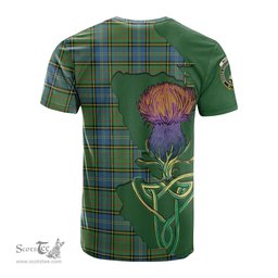 Scottish MacMillan Hunting Ancient Clan Tartan with Thistle and Scotland Map Tartan Plaid T Shirt Scottish Plaid Tartan Plaid - ScotsTee - scotstee.com