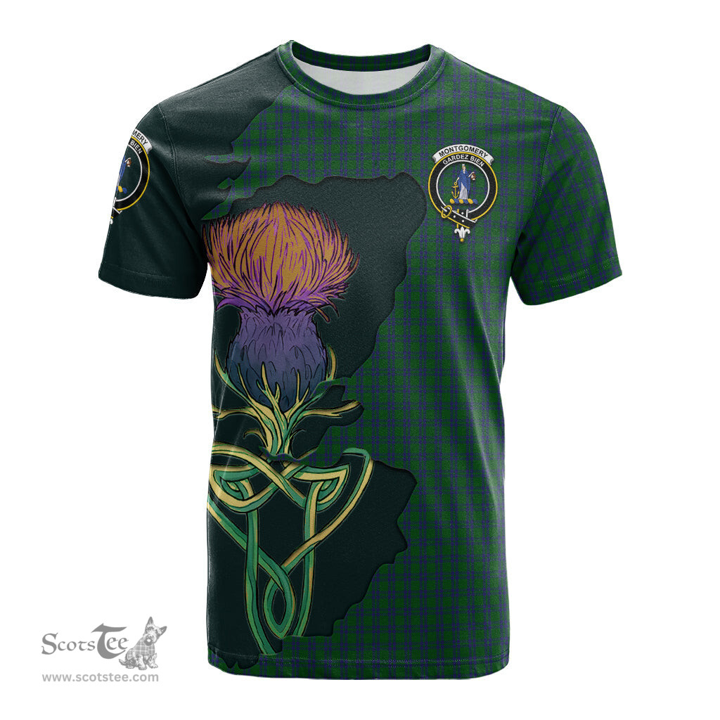 Scottish Montgomery Clan Tartan with Thistle and Scotland Map Tartan Plaid T Shirt Scottish Plaid Tartan Plaid - ScotsTee - scotstee.com