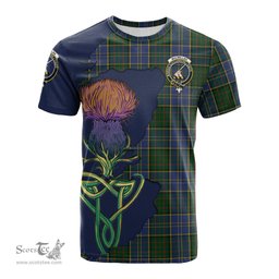 Scottish MacMillan Hunting Clan Tartan with Thistle and Scotland Map Tartan Plaid T Shirt Scottish Plaid Tartan Plaid - ScotsTee - scotstee.com