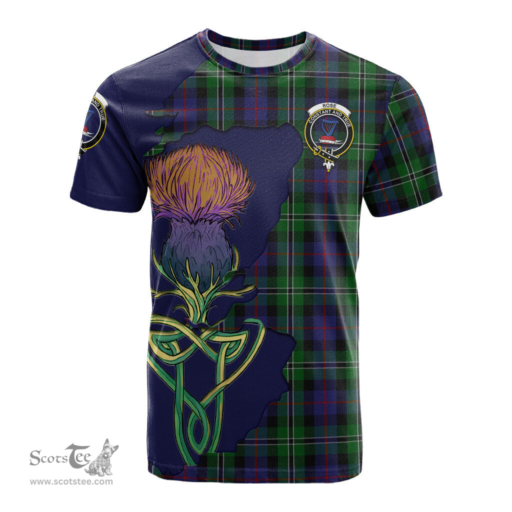Scottish Rose Hunting Clan Tartan with Thistle and Scotland Map Tartan Plaid T Shirt Scottish Plaid Tartan Plaid - ScotsTee - scotstee.com