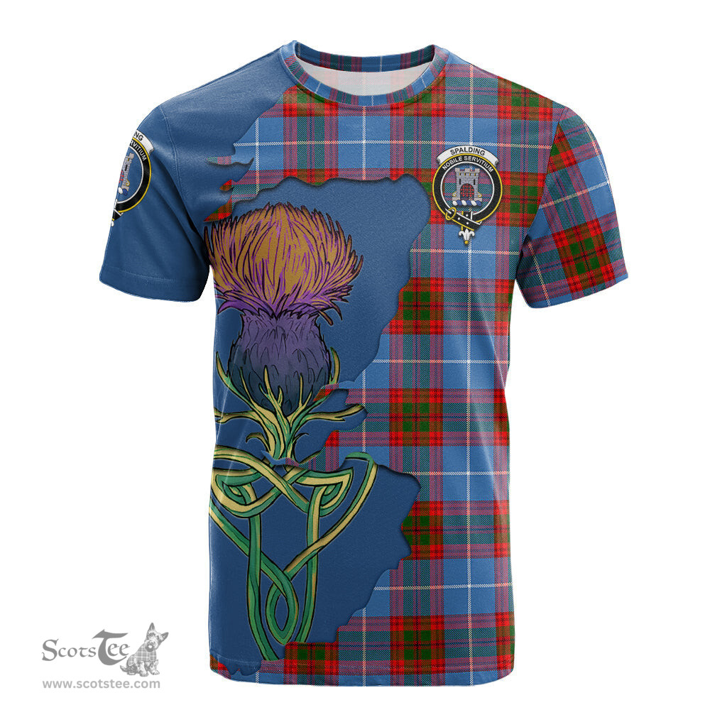 Scottish Spalding Clan Tartan with Thistle and Scotland Map Tartan Plaid T Shirt Scottish Plaid Tartan Plaid - ScotsTee - scotstee.com
