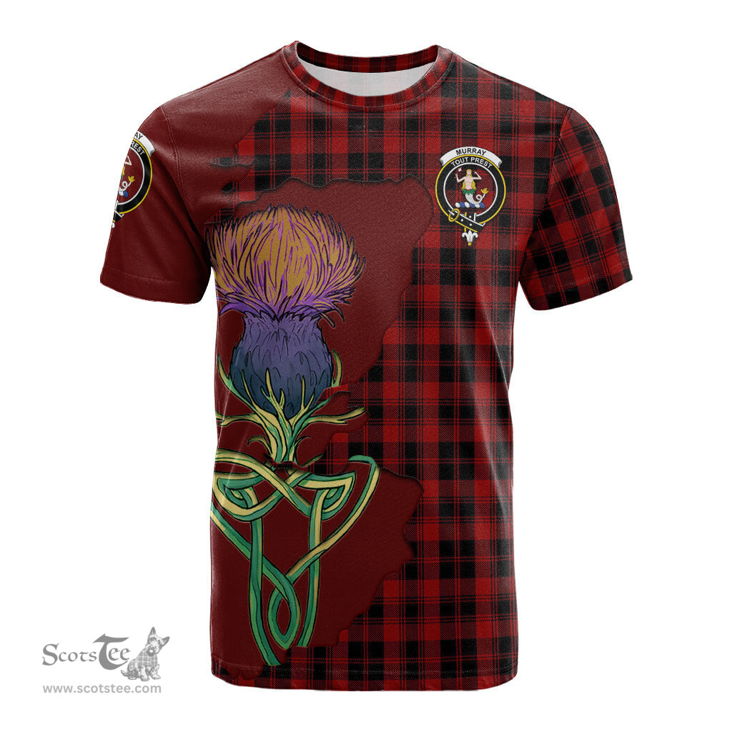 Scottish Murray of Ochtertyre Clan Tartan with Thistle and Scotland Map Tartan Plaid T Shirt Scottish Plaid Tartan Plaid - ScotsTee - scotstee.com