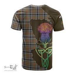 Scottish Thomson Camel Clan Tartan with Thistle and Scotland Map Tartan Plaid T Shirt Scottish Plaid Tartan Plaid - ScotsTee - scotstee.com