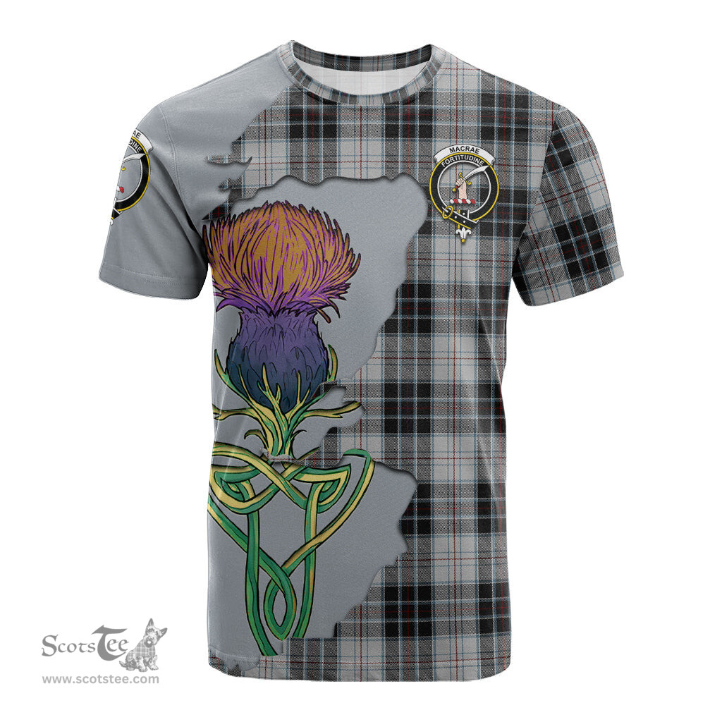 Scottish MacRae Dress Clan Tartan with Thistle and Scotland Map Tartan Plaid T Shirt Scottish Plaid Tartan Plaid - ScotsTee - scotstee.com