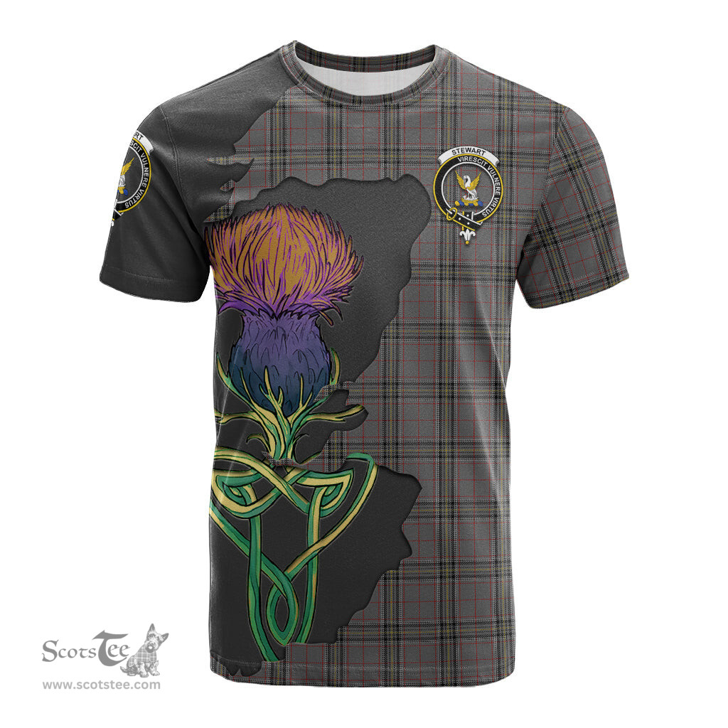 Scottish Stewart Grey Clan Tartan with Thistle and Scotland Map Tartan Plaid T Shirt Scottish Plaid Tartan Plaid - ScotsTee - scotstee.com